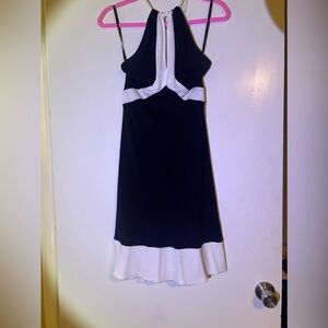 Vintage Black and white Bebe keyhole halter dress  - small